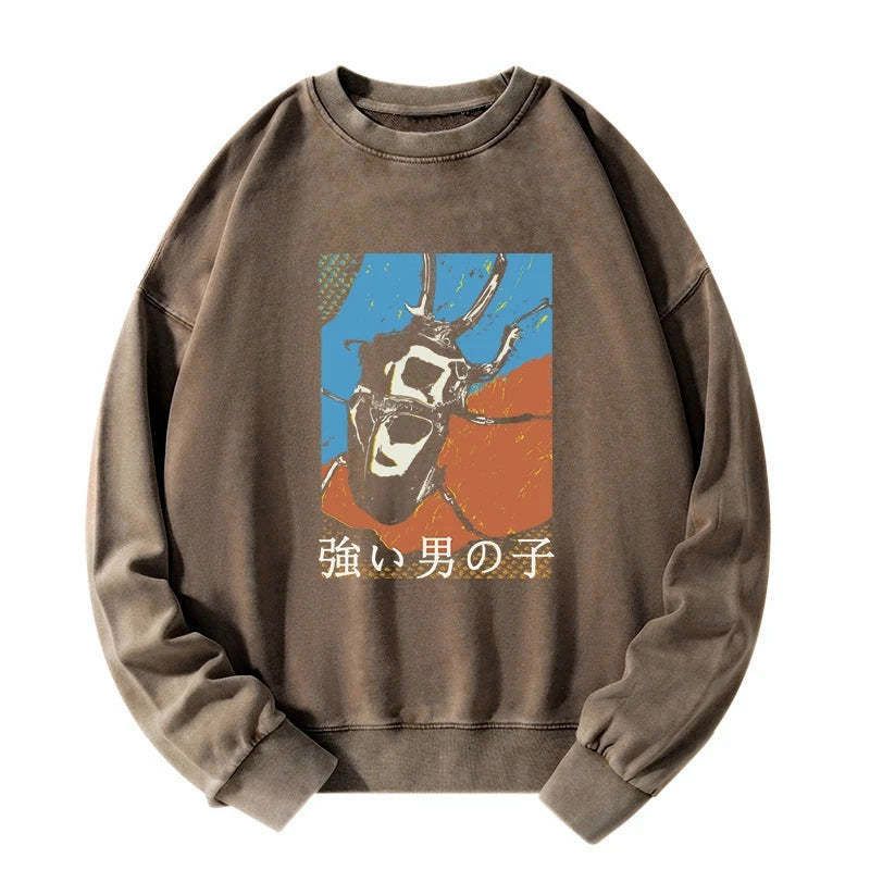 Japanese beetle washed sweatshirt free shipping
