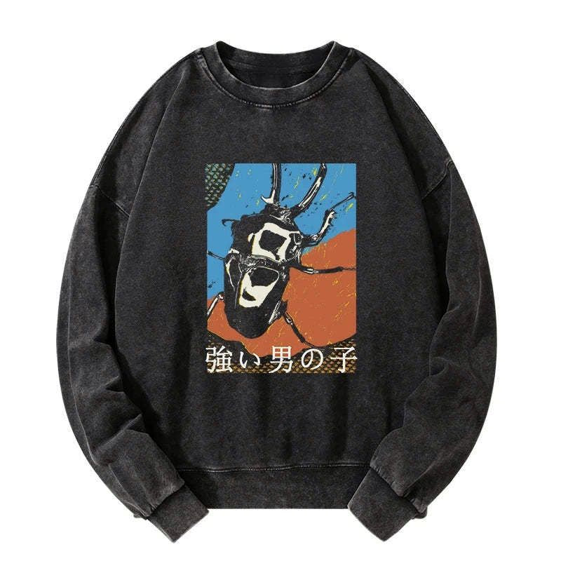Kyoto-Lion Strong Beetle Japanese Washed Sweatshirt