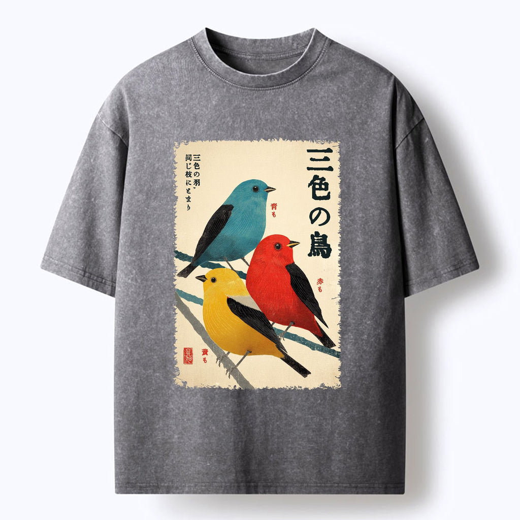 japanese vintage washed t-shirt for daily wear