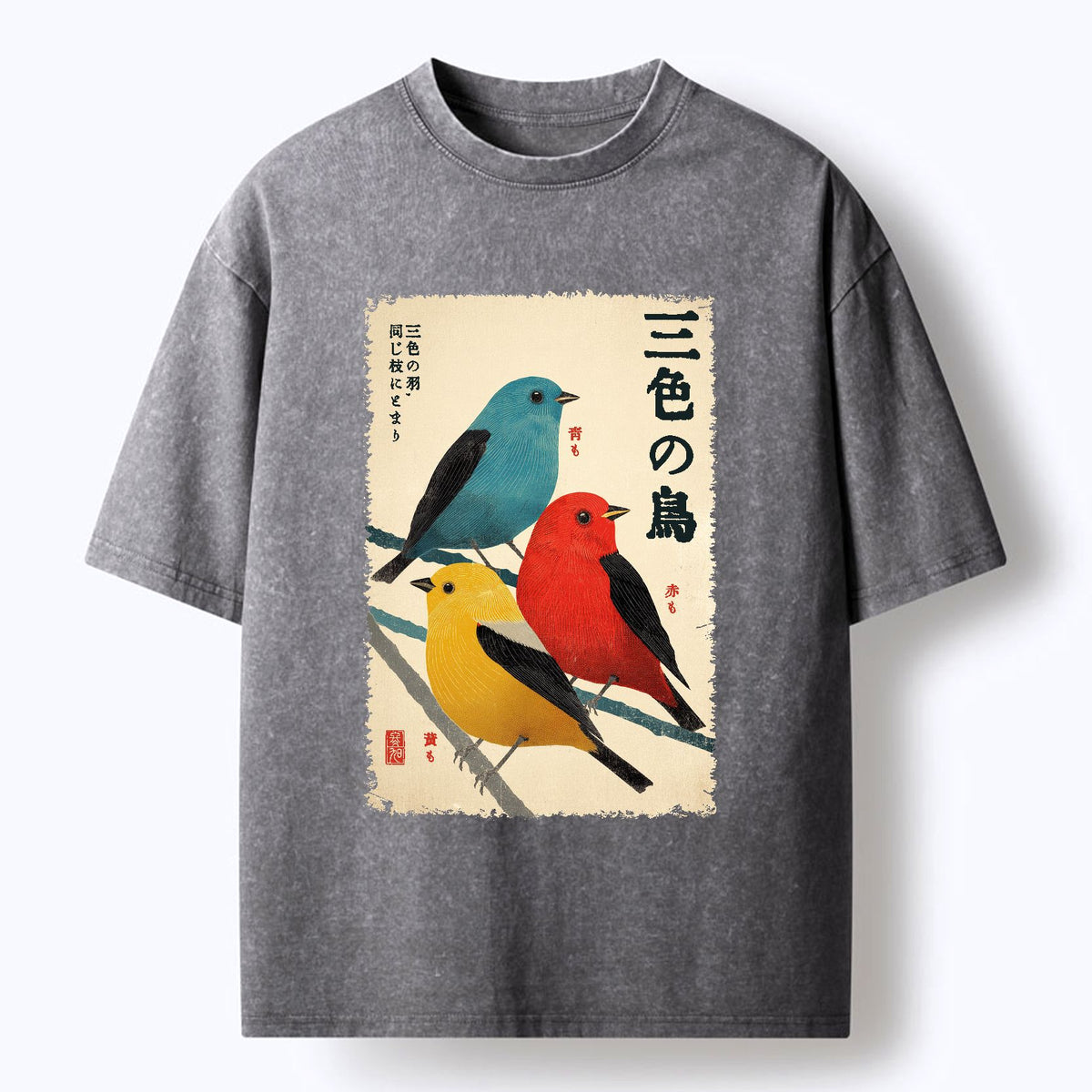 japanese vintage washed t-shirt for daily wear