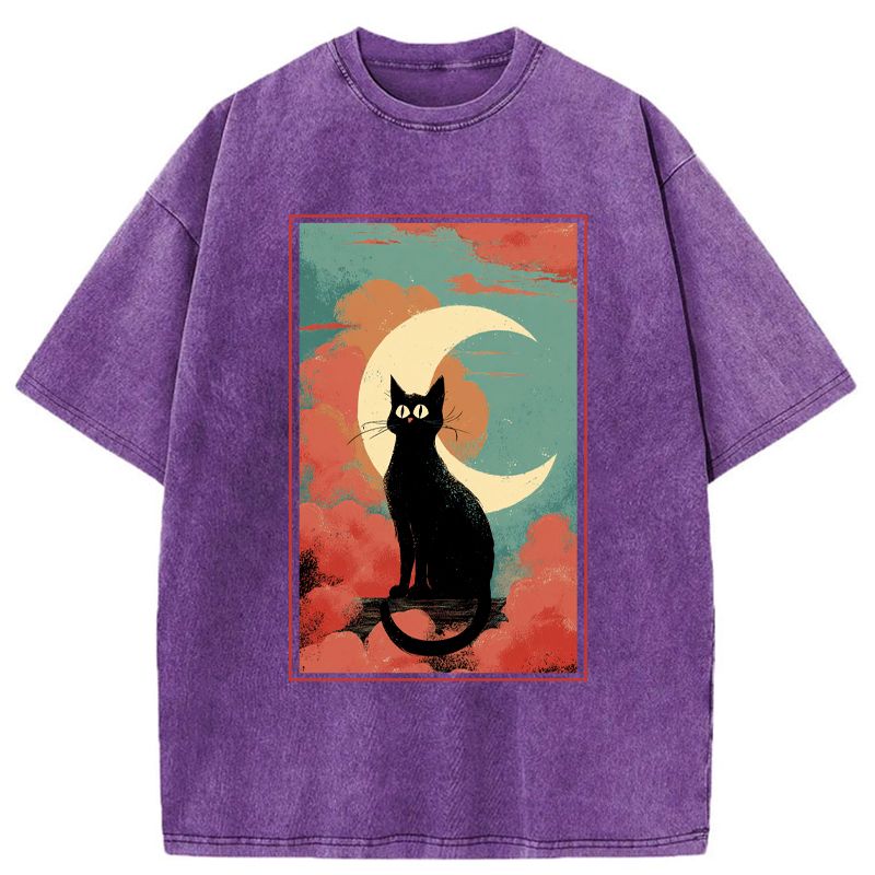 Kyoto-Lion The Crescent Watcher Washed T-Shirt