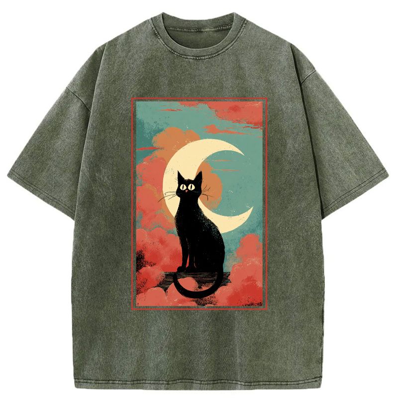 Kyoto-Lion The Crescent Watcher Washed T-Shirt