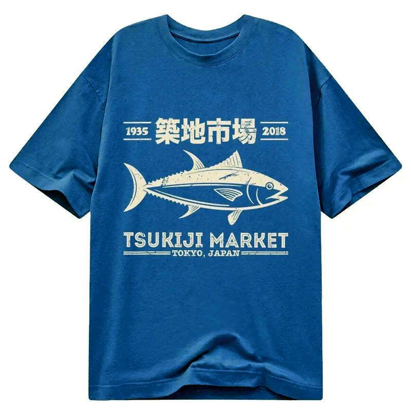 Kyoto-Lion Retro Tsukiji Fish Market Streetwear Tokyo Classic T-Shirt