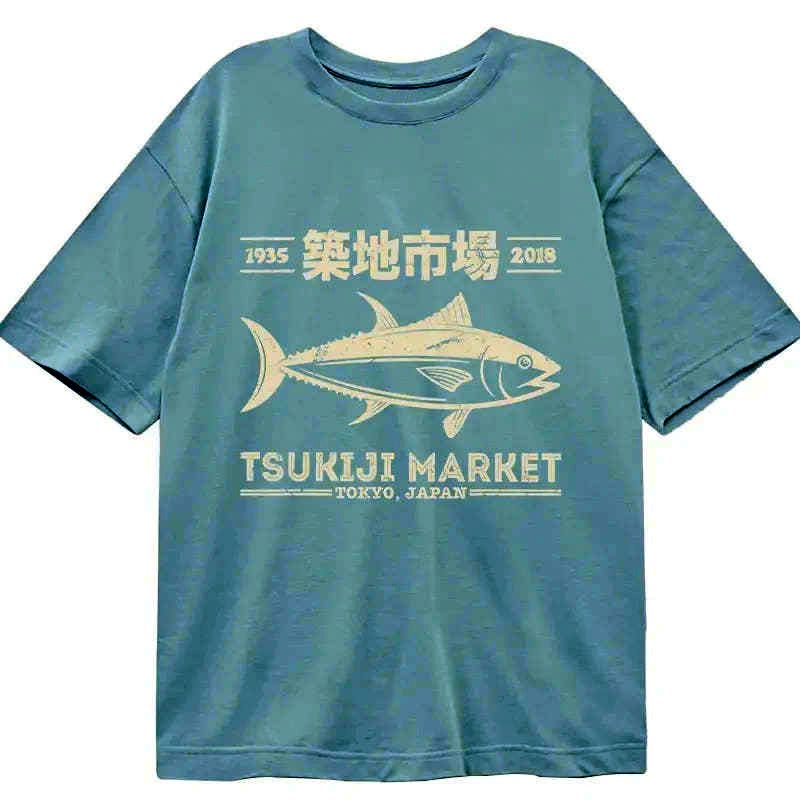 vintage tokyo tsukiji fish market t-shirt