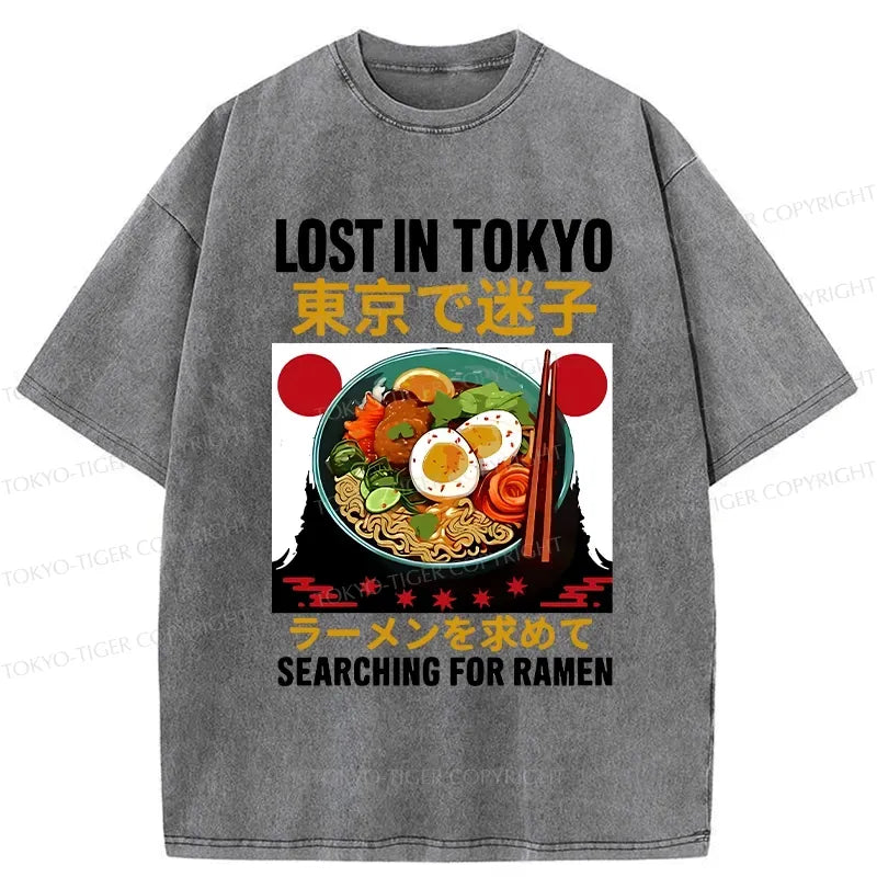 Kyoto-Lion Searching For Ramen Washed T-Shirt
