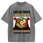 Kyoto-Lion Searching For Ramen Washed T-Shirt