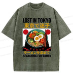 Kyoto-Lion Searching For Ramen Washed T-Shirt