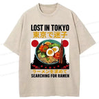 Kyoto-Lion Searching For Ramen Washed T-Shirt