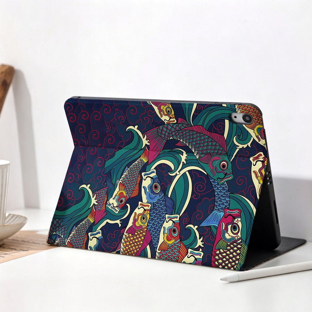 Kyoto-Lion Colorful Japanese Koinobori Nobles Tablet Protective Case