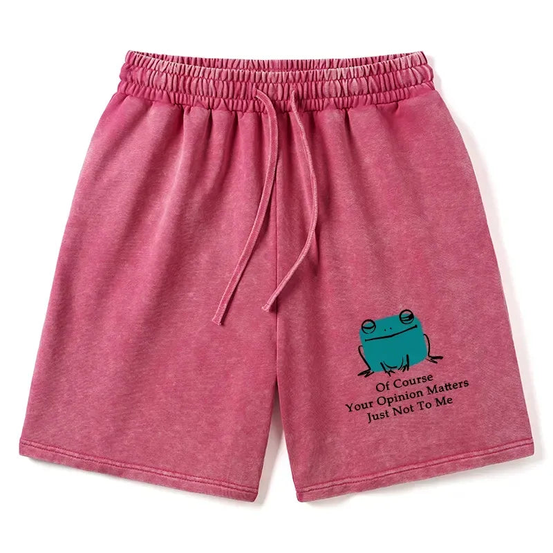 Kyoto-Lion Cool Frog Unbothered By Others Opinions Washed Shorts