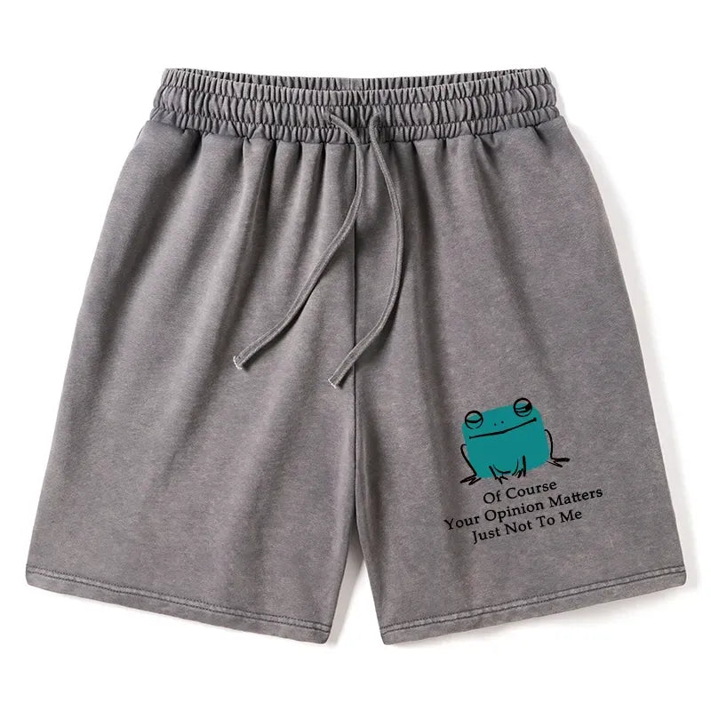 Kyoto-Lion Cool Frog Unbothered By Others Opinions Washed Shorts