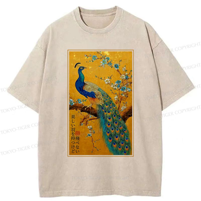 Japanese Vintage Peacock T-Shirt on Sale
