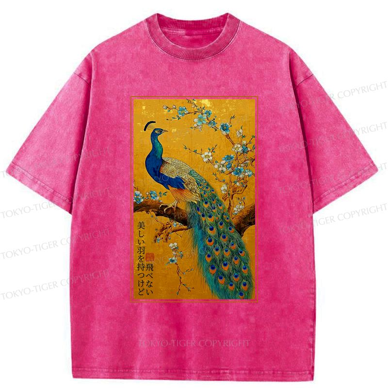 Japanese Vintage Peacock T-Shirt on Sale