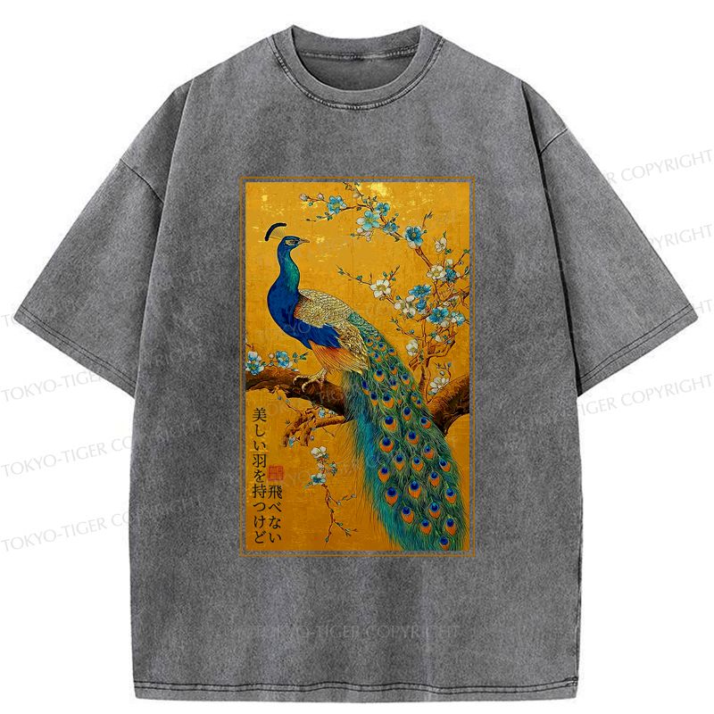 Japanese Vintage Peacock T-Shirt on Sale