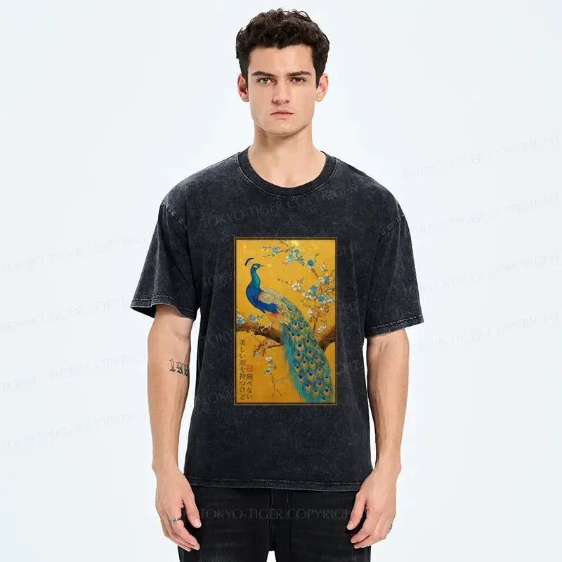 Japanese Vintage Peacock T-Shirt on Sale