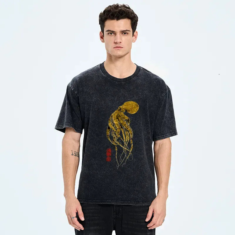 Japanese Octopus T-Shirt for Summer