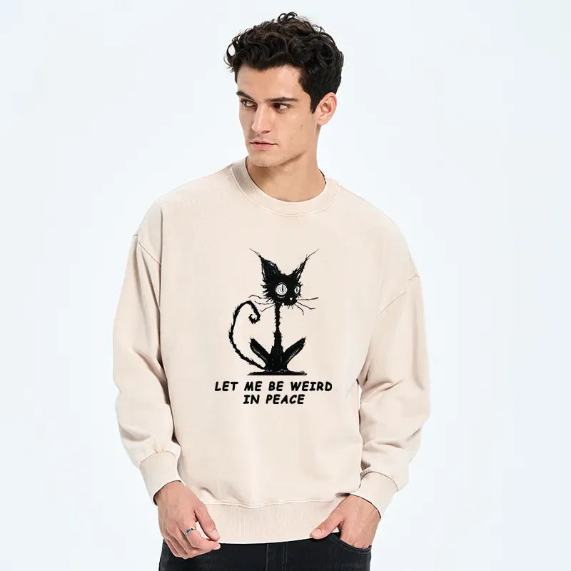 Vintage Japanese Cat Sweatshirt for Streetwear