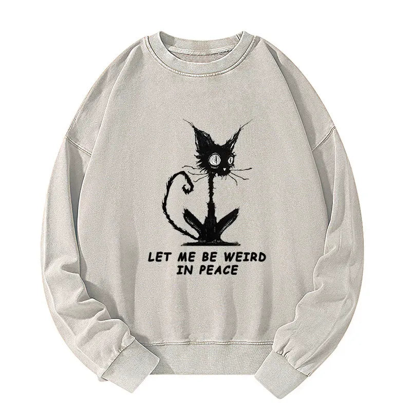 Japanese Washed Cat Sweatshirt Best Seller