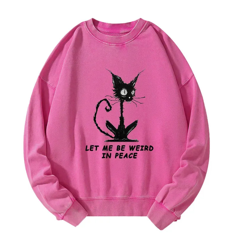 Japanese Washed Cat Sweatshirt Best Seller