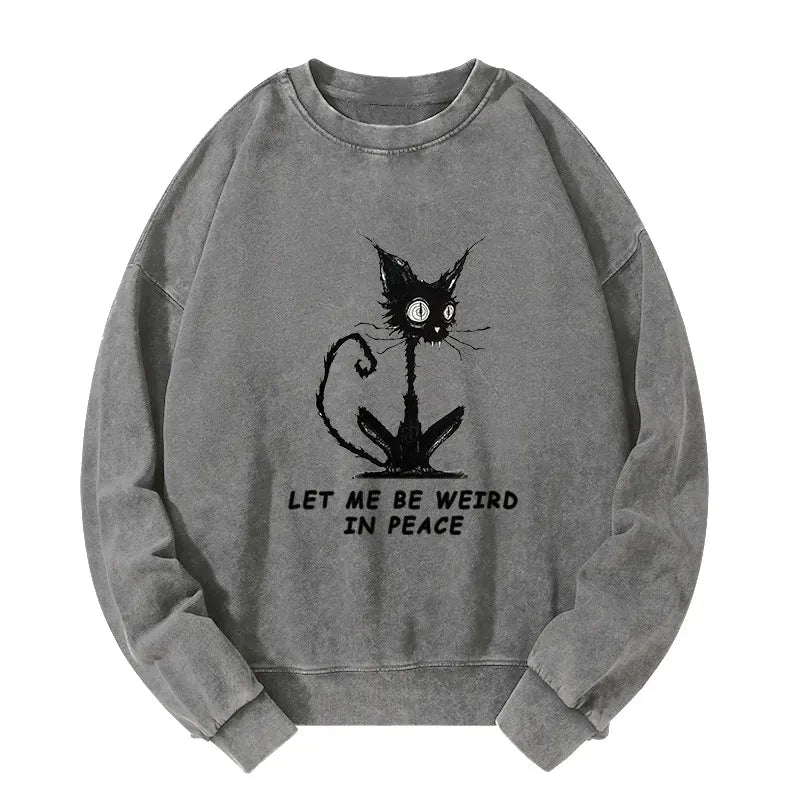 Japanese Washed Cat Sweatshirt Best Seller