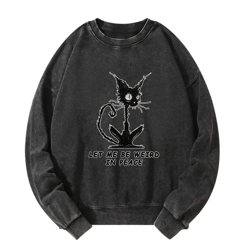 Kyoto-Lion Cat Gradually Became Strange Washed Sweatshirt