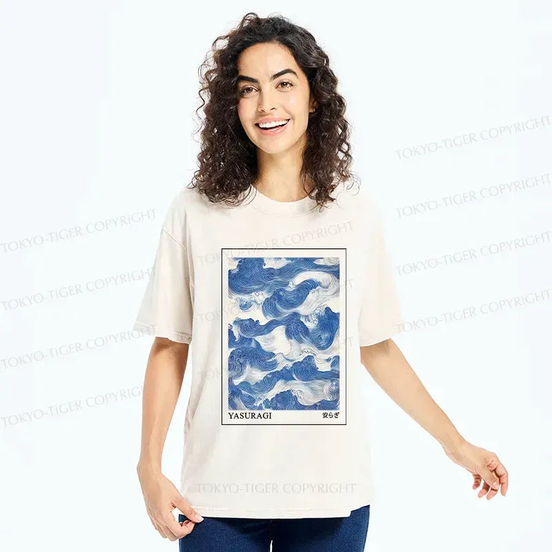 japanese retro wave washed t-shirt