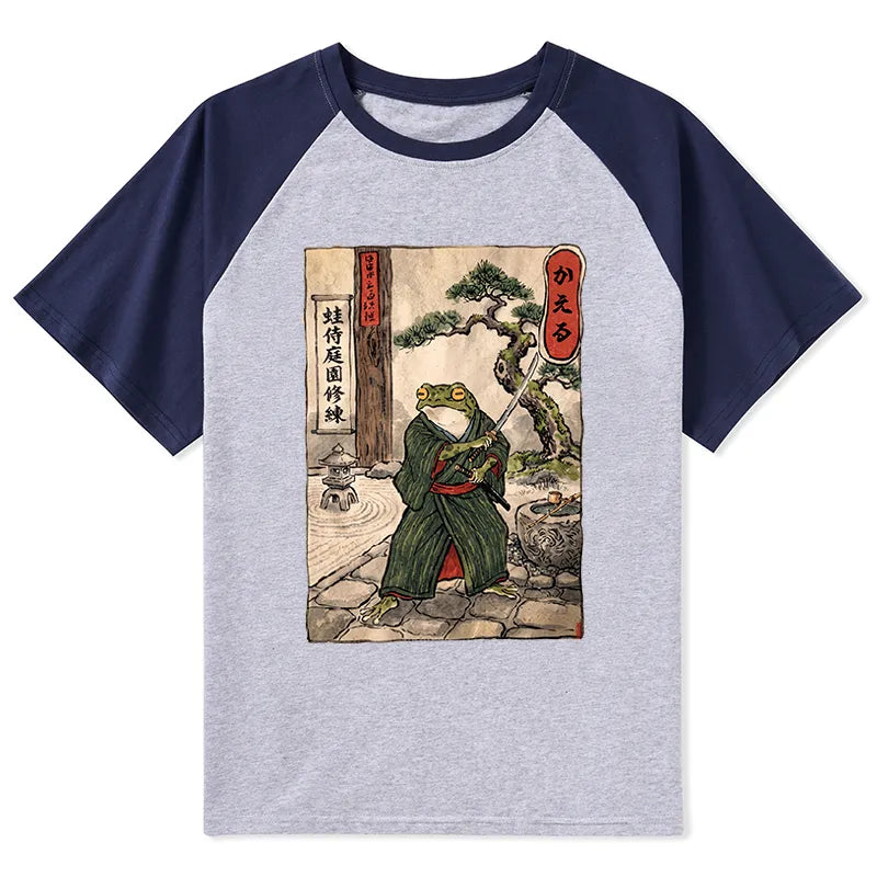Kyoto-Lion Samurai Frog Training Raglan T-shirt
