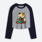 Women's Raglan T-Shirt with Japanese Art