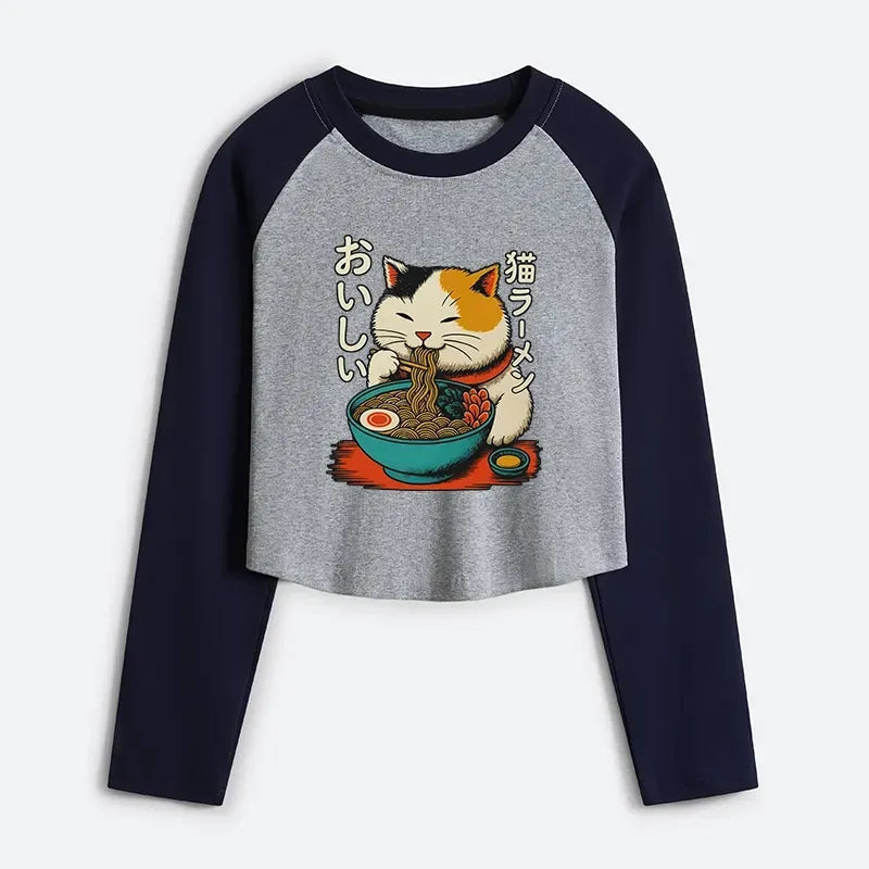 Women's Raglan T-Shirt with Japanese Art