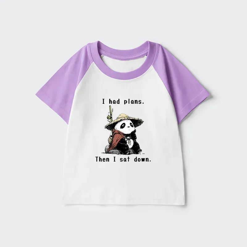 Japanese Panda Kids Raglan T-shirt