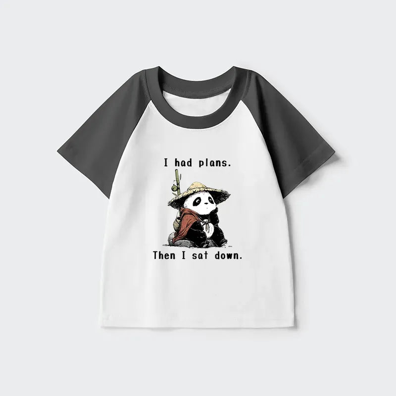 Kyoto-Lion The Maybe Later Panda Kids Raglan T-shirt