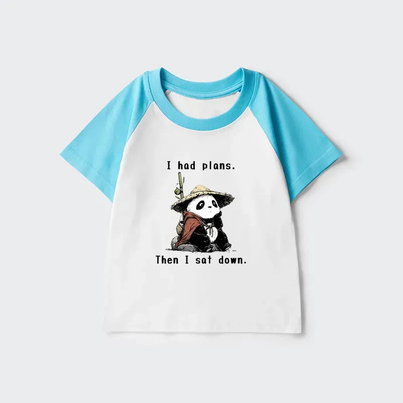 Kyoto-Lion The Maybe Later Panda Kids Raglan T-shirt
