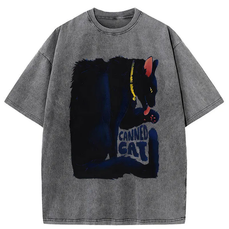 Kyoto-Lion Cat Food Cans With Limited Width Washed T-Shirt