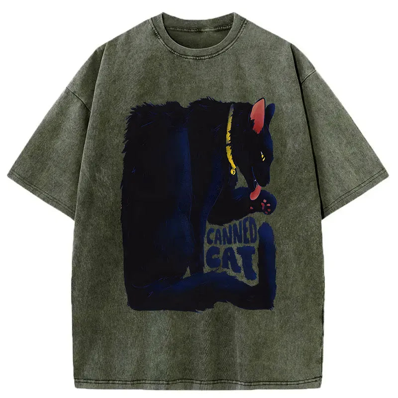 Kyoto-Lion Cat Food Cans With Limited Width Washed T-Shirt