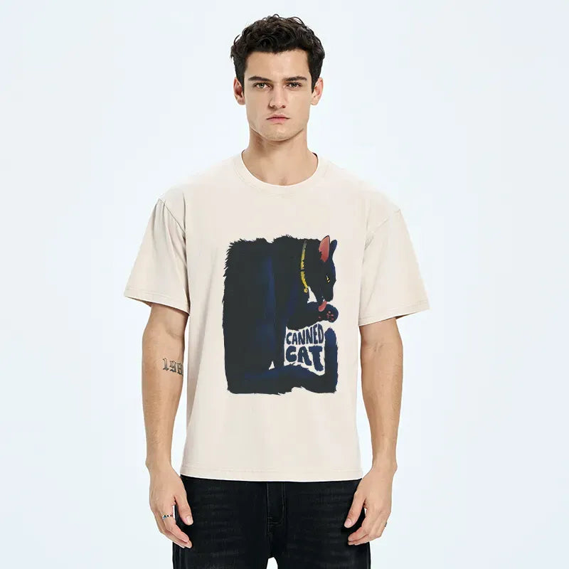 Kyoto-Lion Cat Food Cans With Limited Width Washed T-Shirt