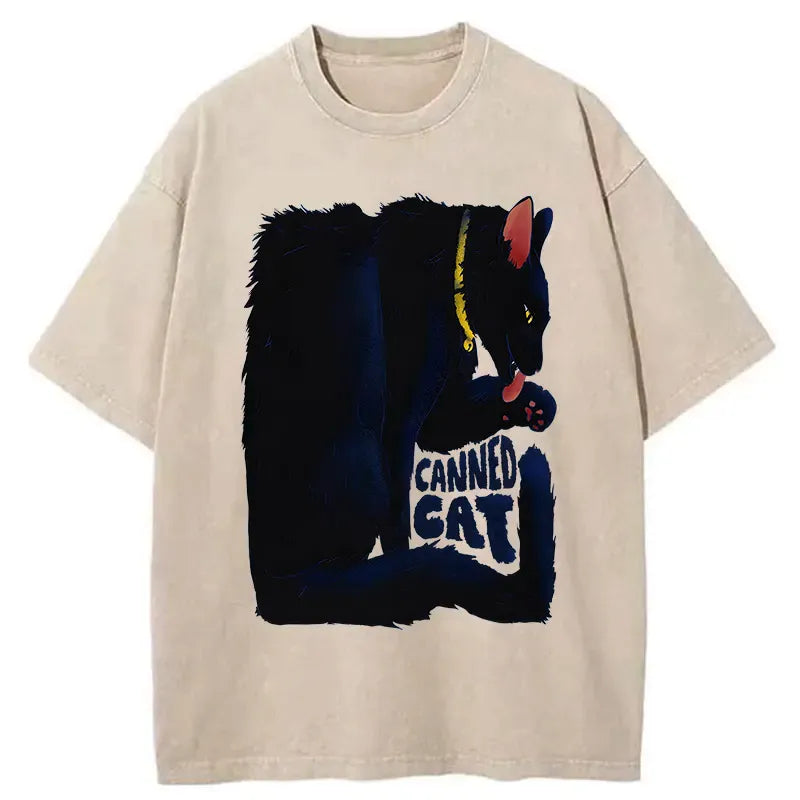 Japanese Vintage Cat T-Shirt for Streetwear
