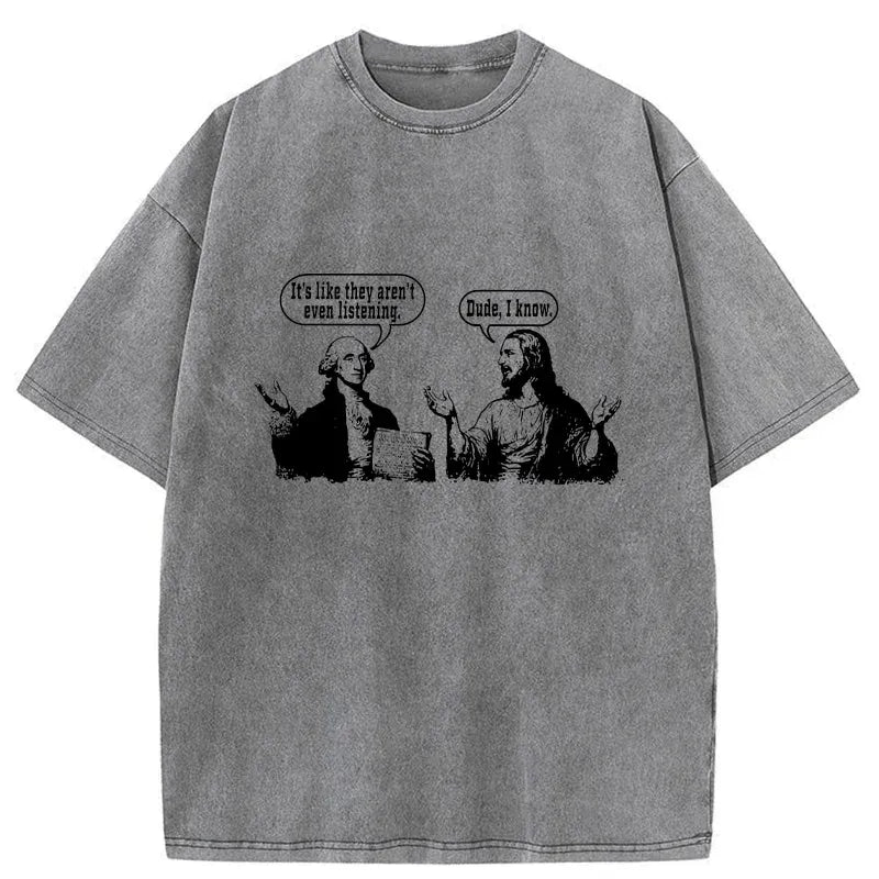Washed Kyoto lion tee for daily wear