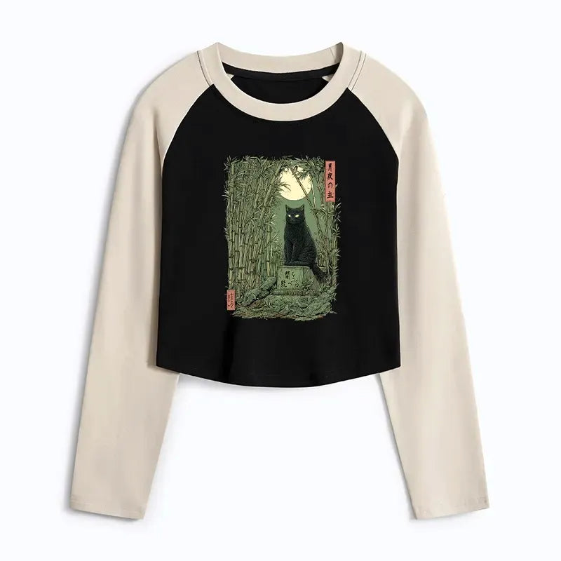 Trendy Kyoto Style Cat Shirt for Summer