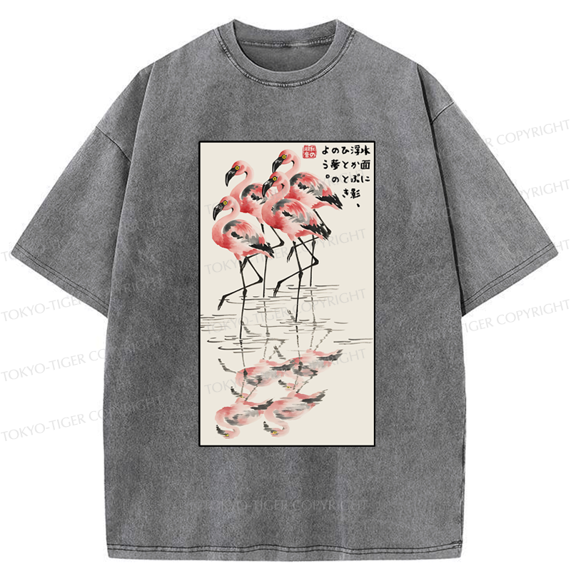 Flamingo Ukiyo-e Tee for Streetwear