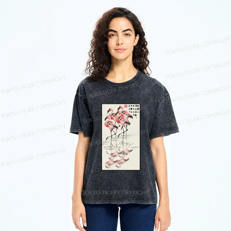 Washed Cotton T-Shirt for Summer Vacation
