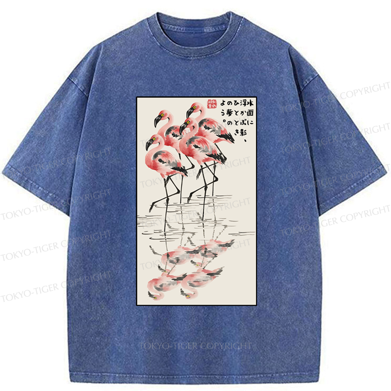 Flamingo Ukiyo-e Tee for Streetwear