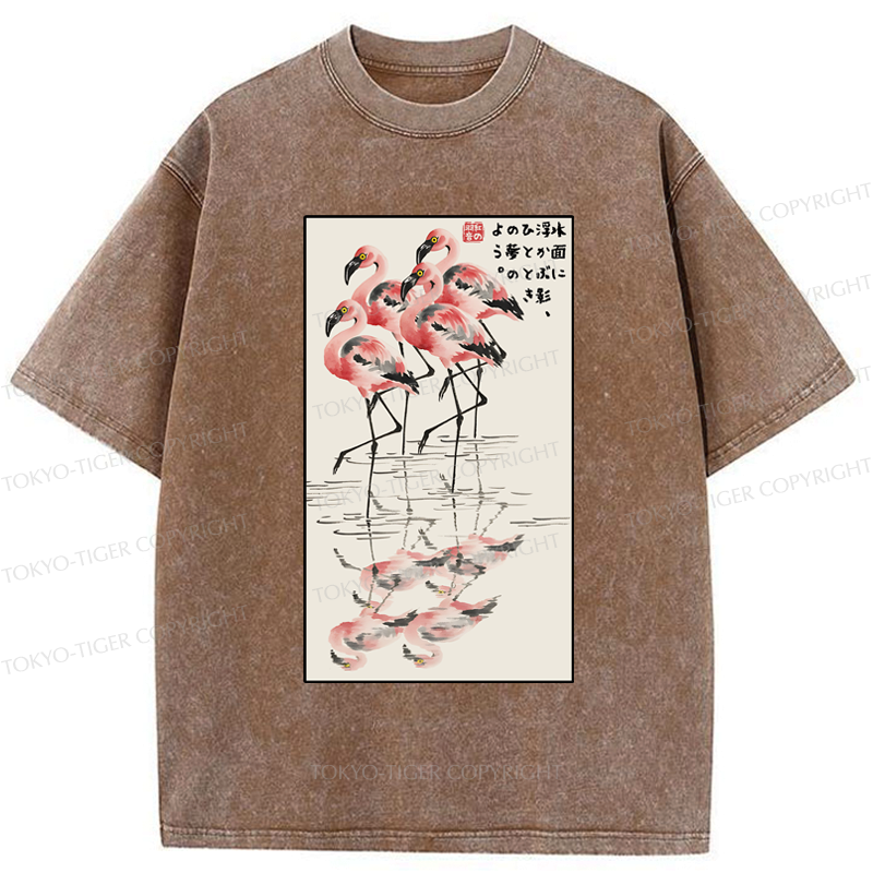 Flamingo Ukiyo-e Tee for Streetwear