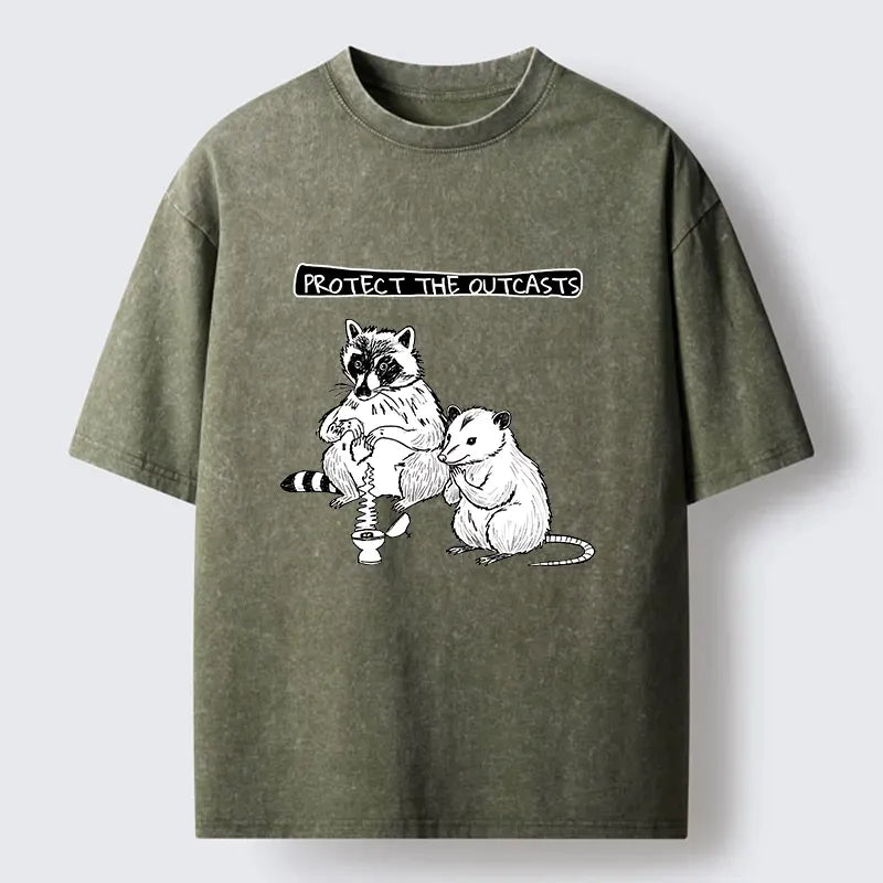 Washed raccoon possum t-shirt for summer