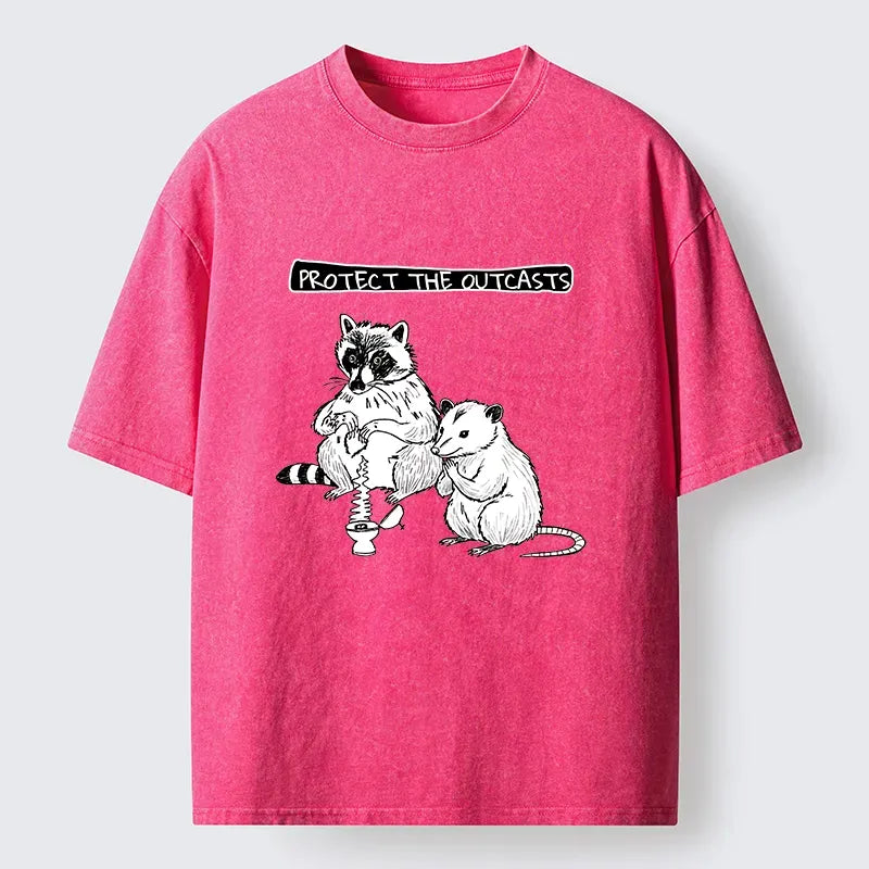 Washed raccoon possum t-shirt for summer