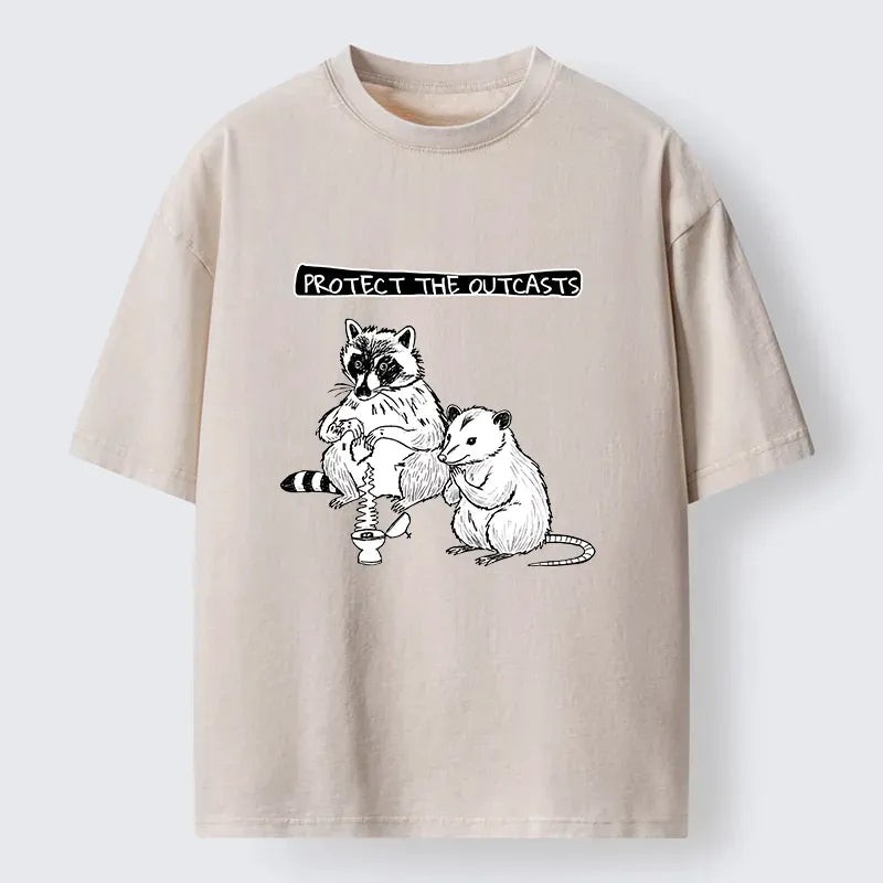 Kyoto-Lion Prayer Of Raccoon And Possum Washed T-Shirt