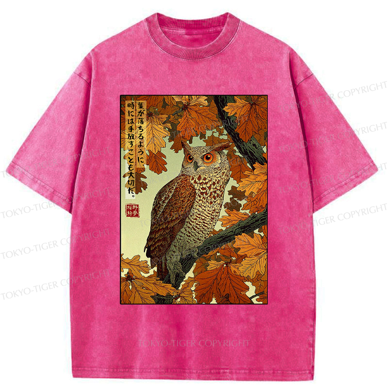 Kyoto-Lion Like Leaves,Sometimes Letting Go Is Essential Washed T-Shirt