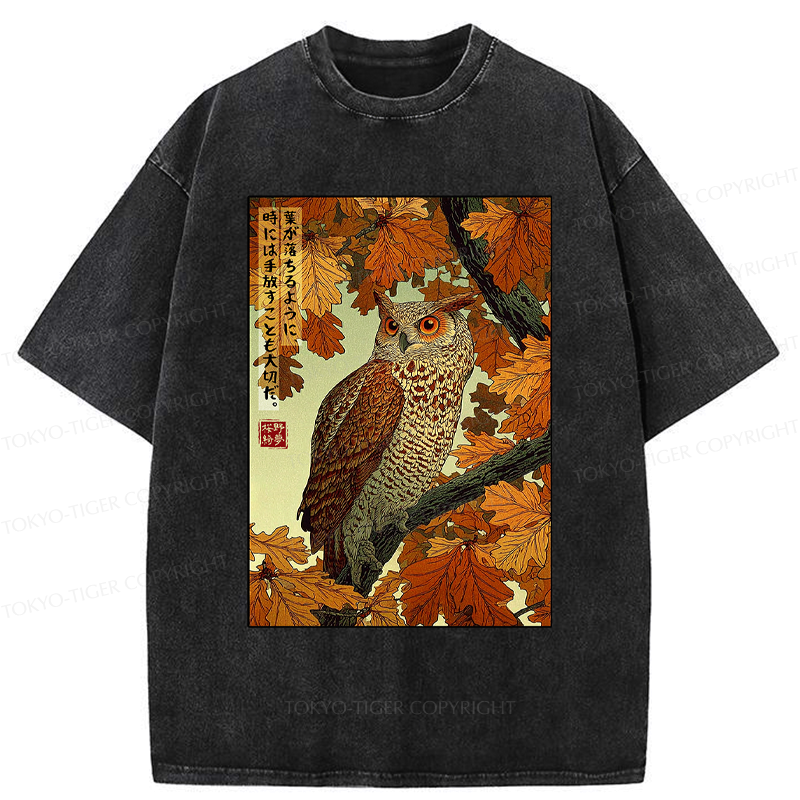 Kyoto-Lion Like Leaves,Sometimes Letting Go Is Essential Washed T-Shirt