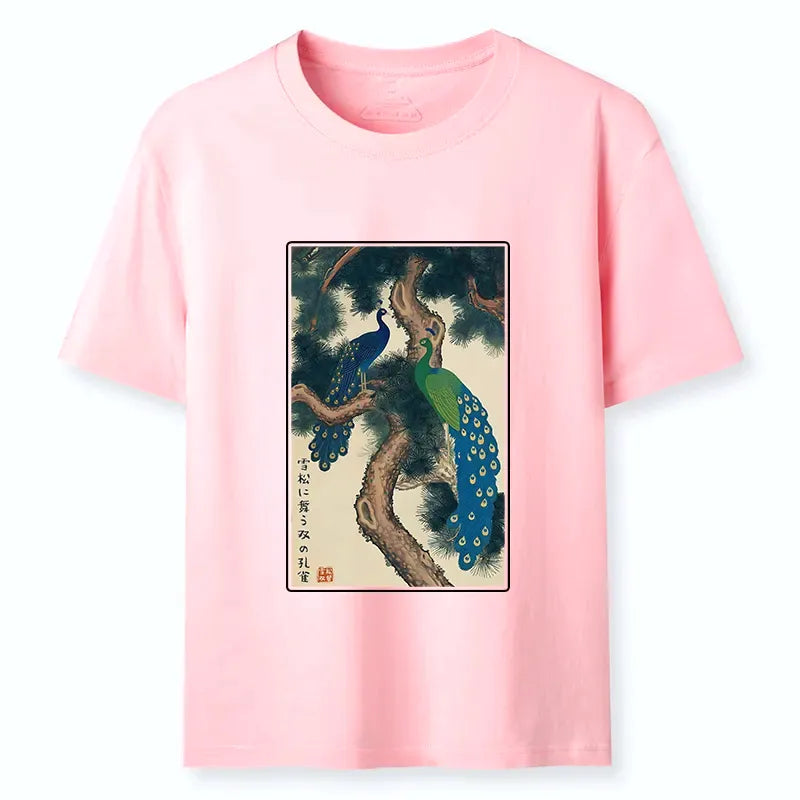 Trendy Peacock T-Shirt for Vacation