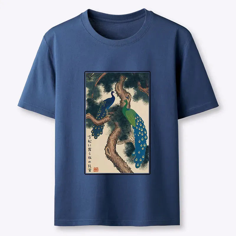 Trendy Peacock T-Shirt for Vacation