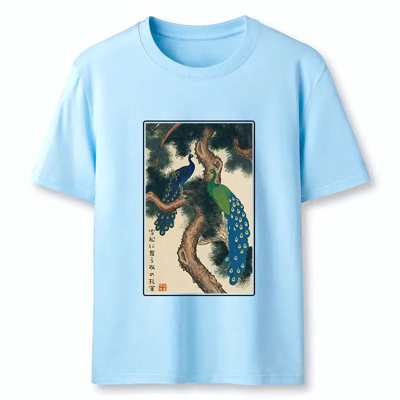 Trendy Peacock T-Shirt for Vacation